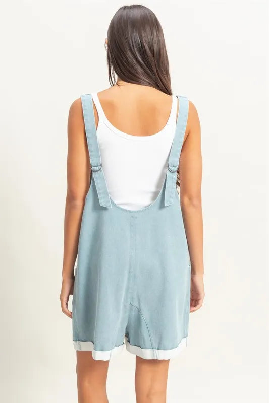 V-Neck Pocket Detail Romper