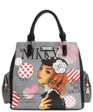 Eco-Leather Handbag with Side Pockets