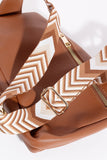 PU Leather Chevron Strap Crossbody Bag