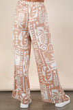 Printed Casual Wide Leg Resort Pants