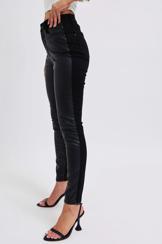 Curvy Fit High-Waisted Faux Leather Jeans