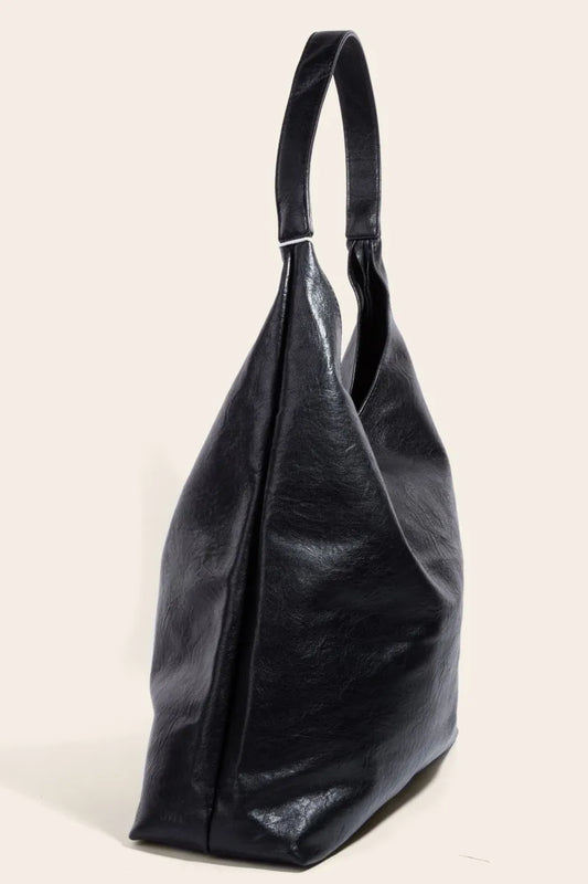 Elegant Slouchy Faux Leather Tote