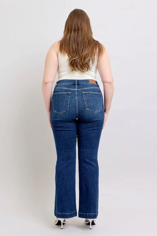 High-Waist Flare Jeans with Stylish Pockets