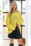  Cable Knit Off Shoulder Sweater