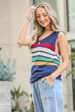 Stripe Summer Sweater Sleeveless Top