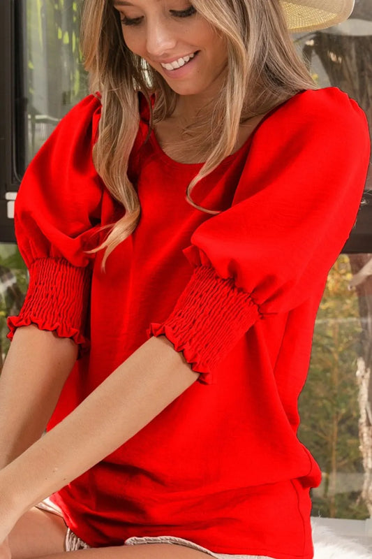 Air Flow Balloon Shorts Sleeves Top