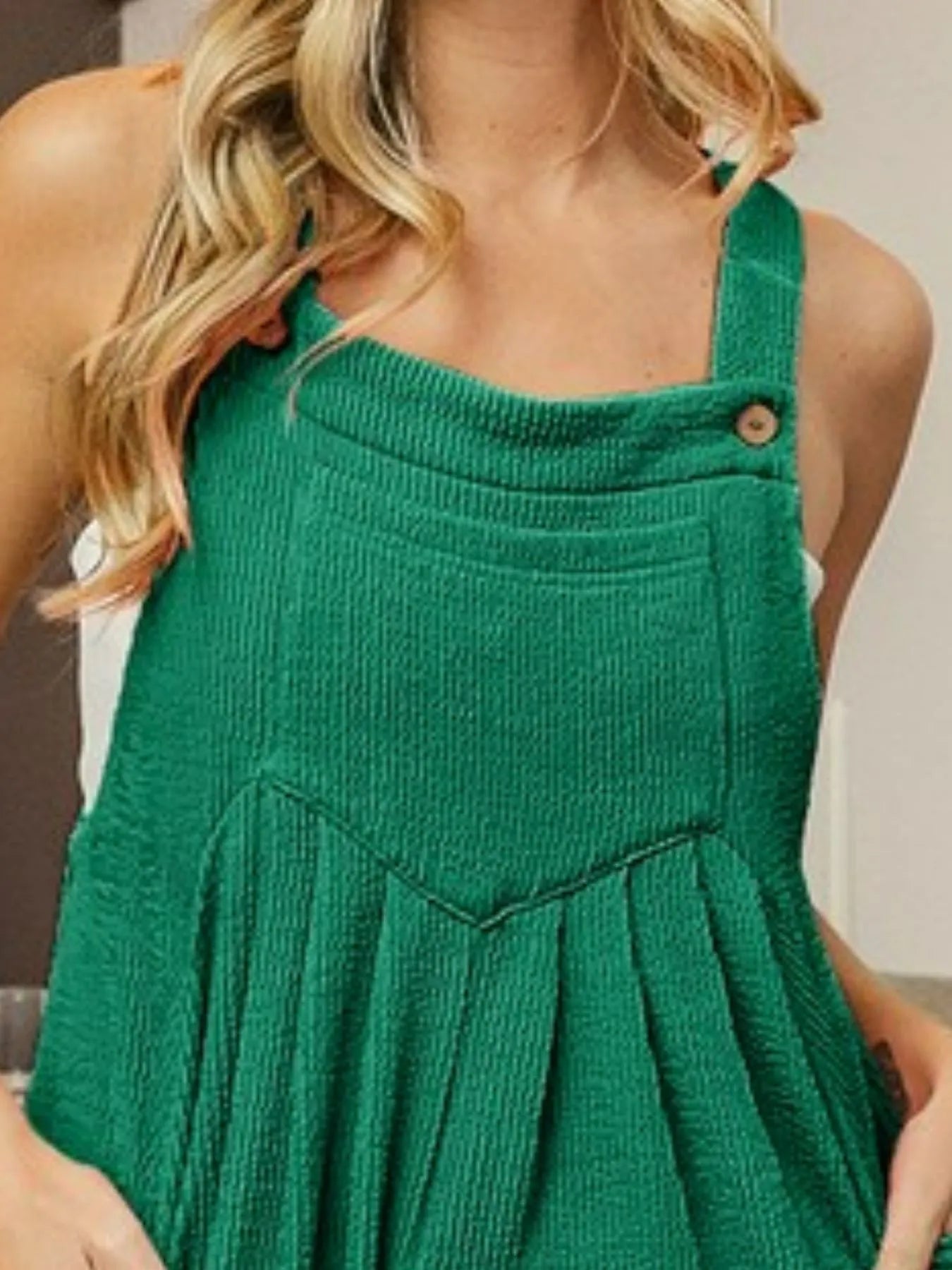 Crinkle Ribbed Wide Leg Short Romper