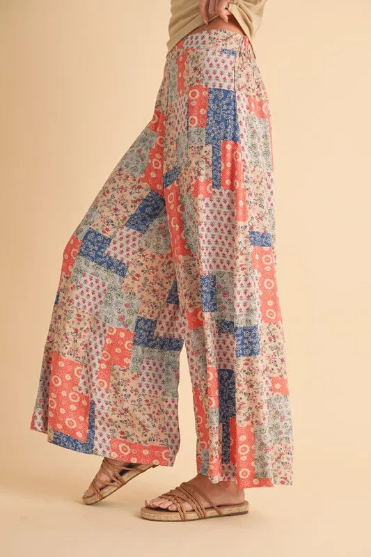 Printed Wide Leg Pants