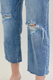 Full Size High Waist Destroy Crop Wide Leg Jeans Plus Size
