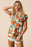 Multi Color Floral Print Woven Top