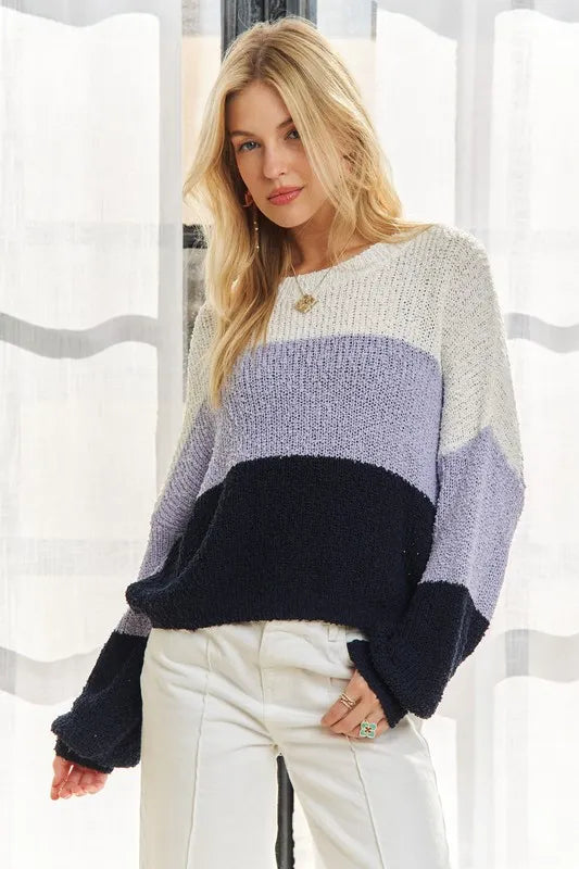 Color Block Comfy Sweater