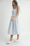 Smocked Bodice Bubble Midi Dress