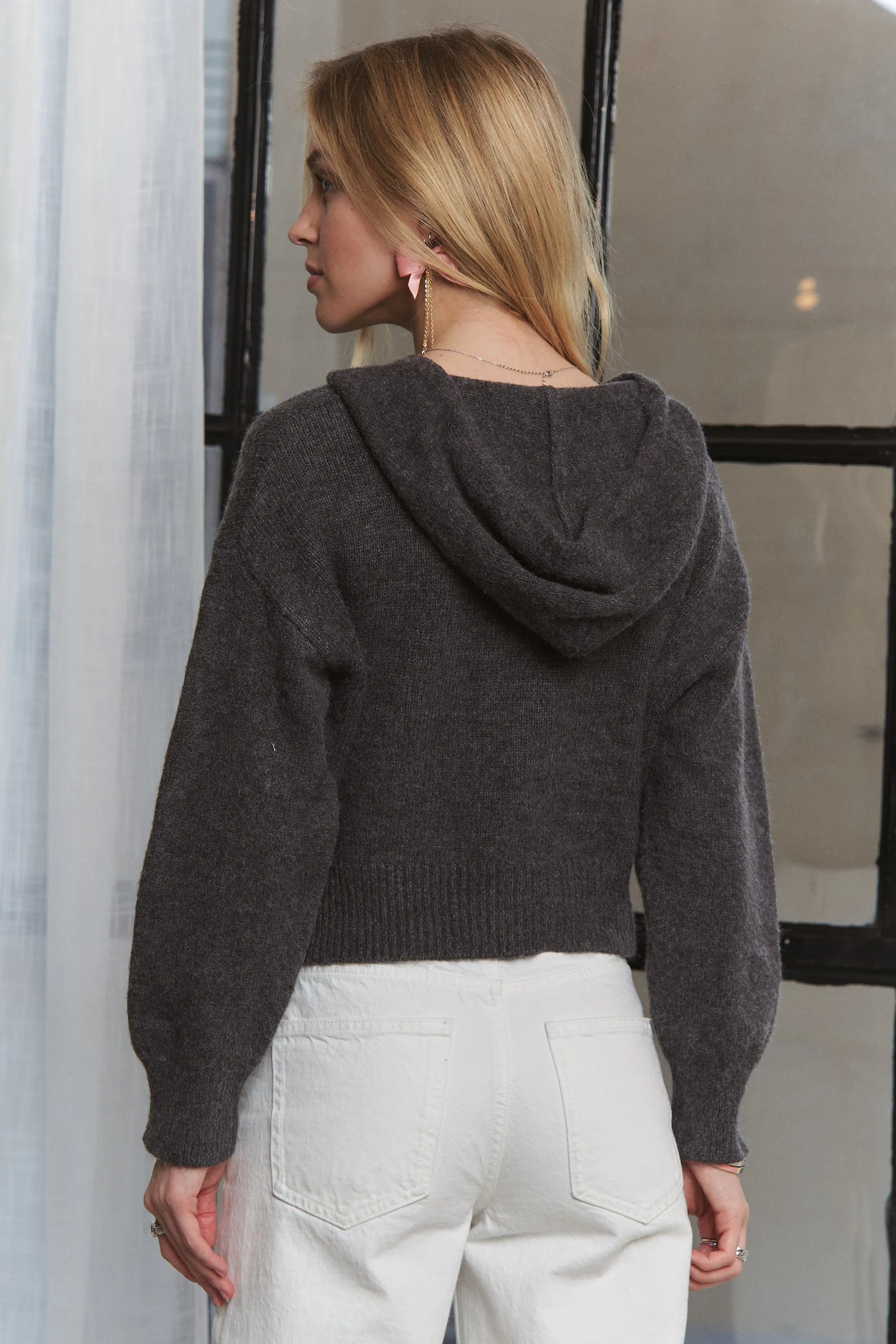 Cropped Hoodie Relaxed Sweater