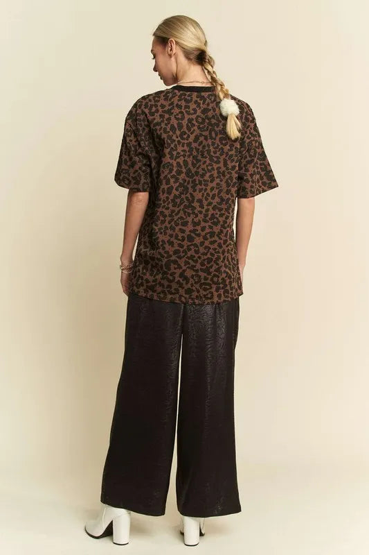 Crinkled Textured Wide Leg Pants