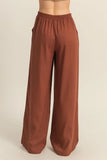 Front Tie Waist Tiered Palazzo Pants