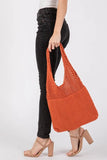 Half Pointelle Knit Tote Bag