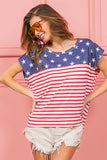 Star Rpinted with Stripe Combo Top