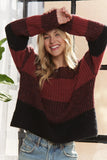 Long Sleeve Color Block Sweater