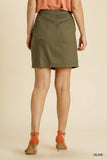 High-Waist Button-Front Mini Skirt with Pockets