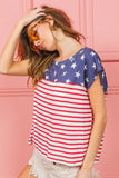Star Rpinted with Stripe Combo Top
