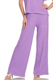 Rolled Sleeve Top and Pants Sweater Set