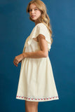 Bohemian Embroidered Flutter Sleeve Sundress