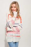 Abstract Striped Light Weight Loose Sweater