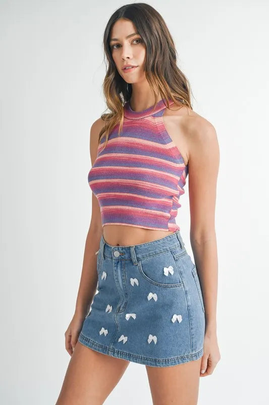 Space Dye Grecian Neck Knit Cami