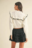 Ruffle Detailed Cotton Gauze Tiered Mini Skirt