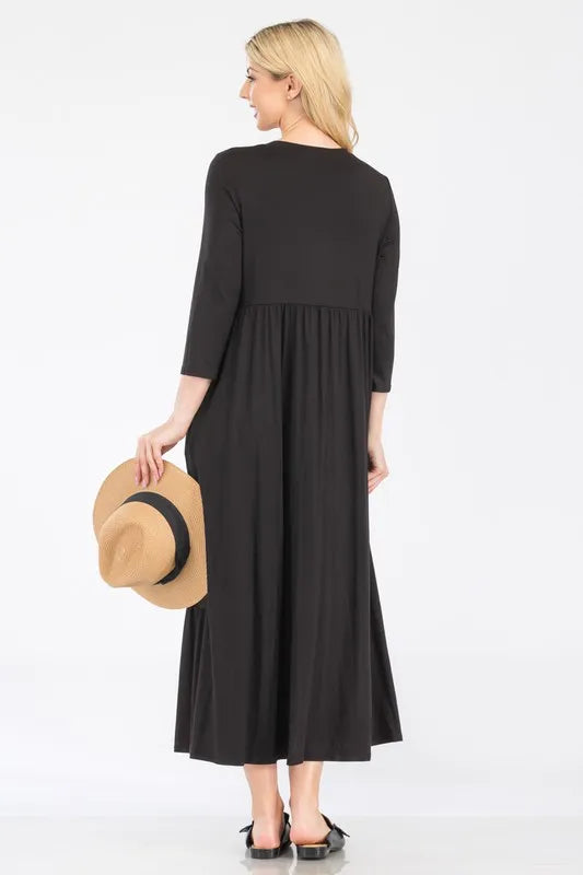 Full Size Asymmetric Tiered Midi-Dress Plus Size