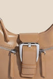 Large Buckle Triple Zipper Hand Bag