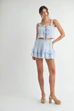 Gingham Plaid Crop Top and Mini Skirt Set