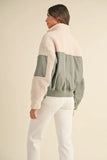 Shearling Contrast Bomber Jacket