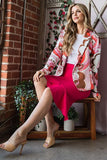 Full Size Shawl Floral Open Blazers Plus Size