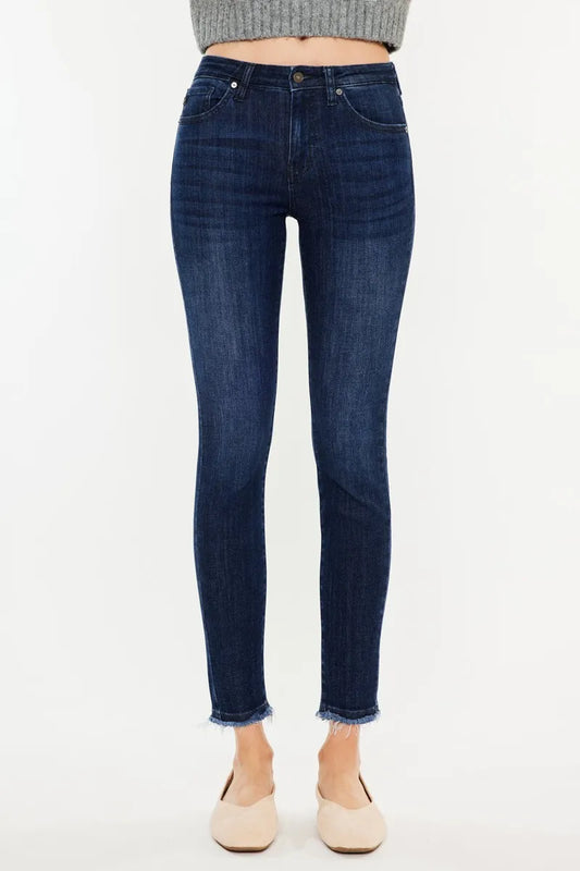 High-Waist Modern Fit Frayed Edge Jeans