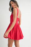 Poplin Square Neckline Bubble Mini Dress