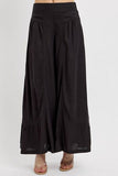 Shirring Detail Wide Leg Pants