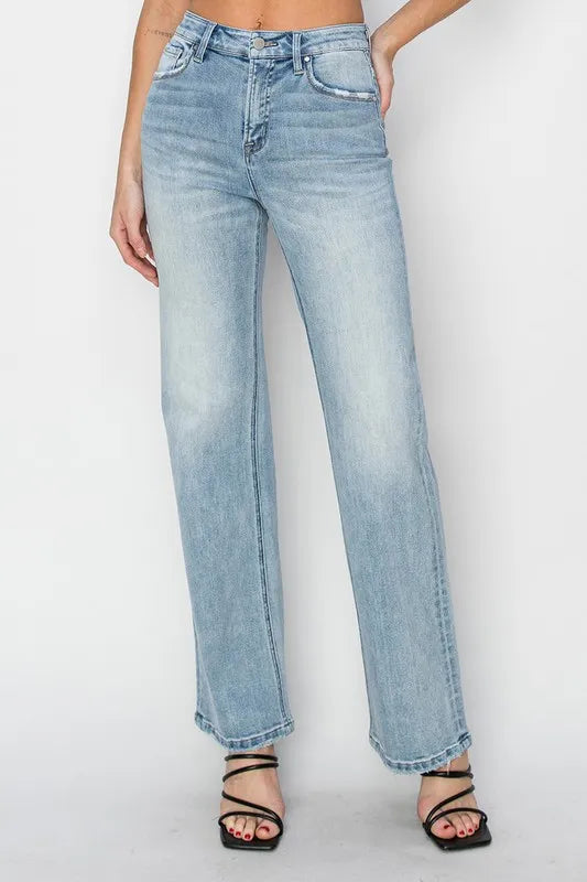 Classic High Waist Straight-Leg Jeans