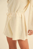 Round Neck Long Sleeve Sweater Romper