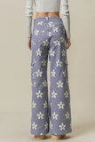 Flower Printed Side Pocket Wide Pants