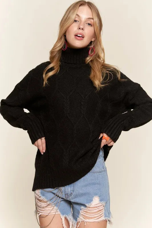 Braid Diamond Pattern Sweater