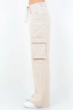 Drawstring Wide Leg Cargo Pants