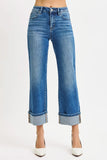 Full Size Mid Rise Cropped Straight Hemmed Jeans