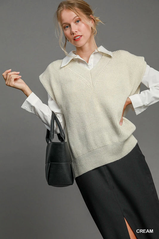 Classic V-Neck Knit Sweater Vest