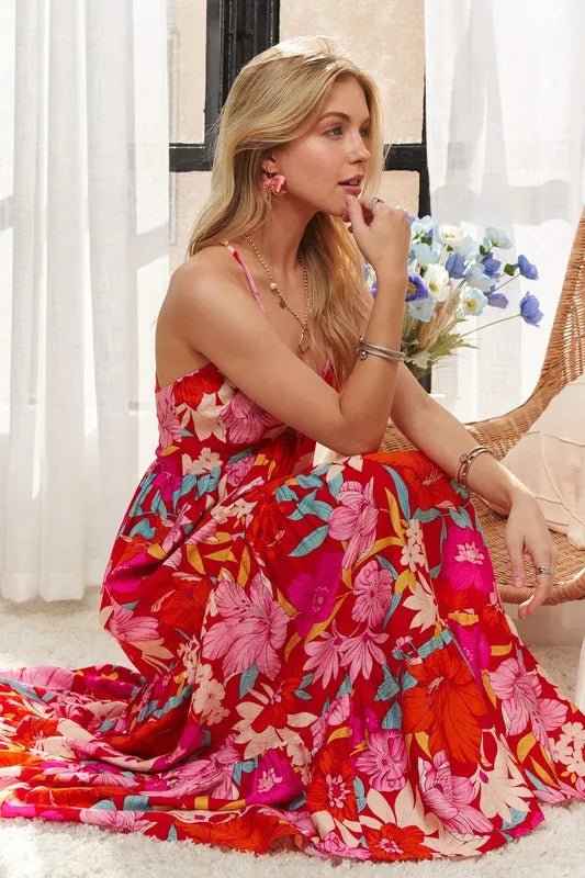 Floral Tiered Maxi Cami Dress