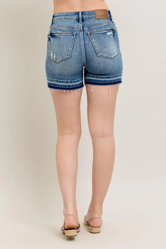Mr Tummy Control Vintage Wash Release Hem Shorts