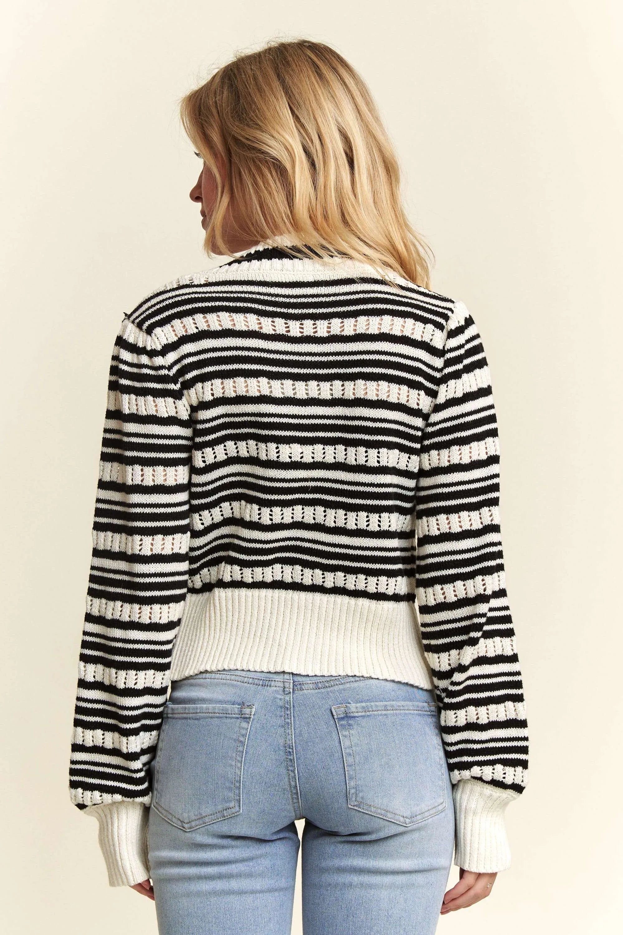 Bow Tie Stripe Sweater Top