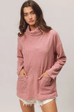 Piper Ribbed Twin Pocket Turtle Neck Top