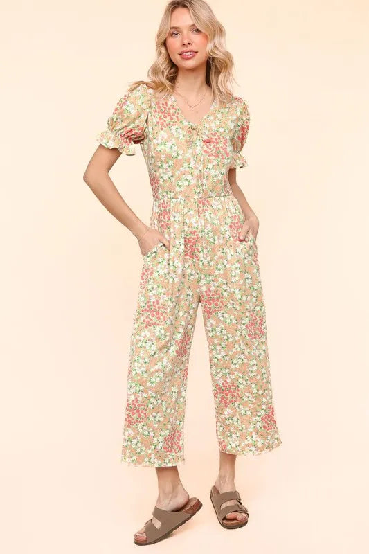Flora Knit Spring Jumpsuit With Side Pockets