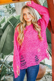 Distressed And Textured Pullover Sweater